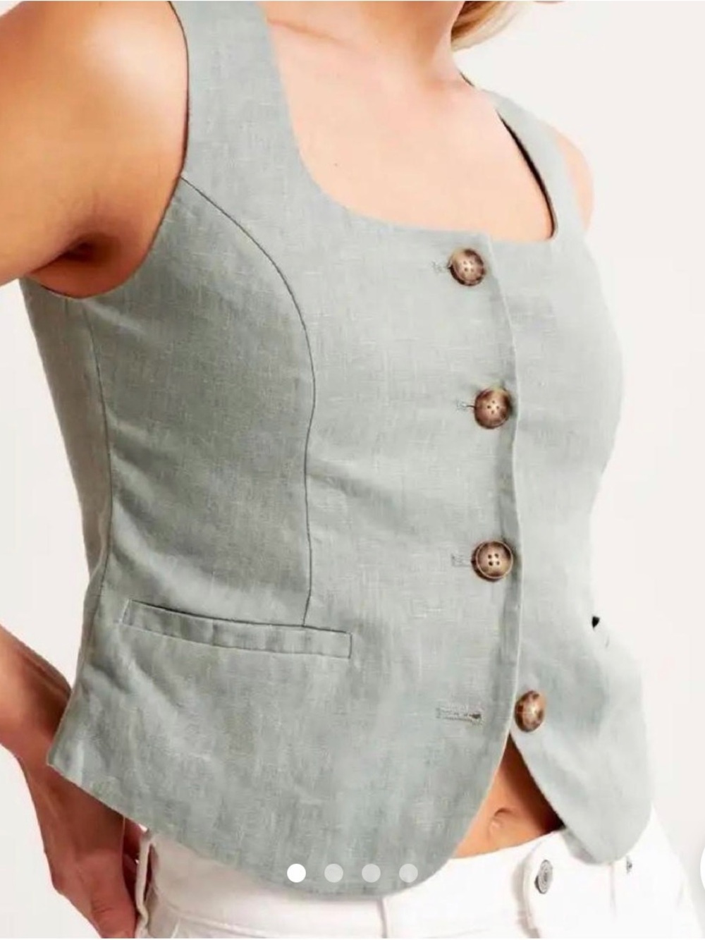 Abercrombie & Fitch The A&F Linen Collection Button-Front Vest Top